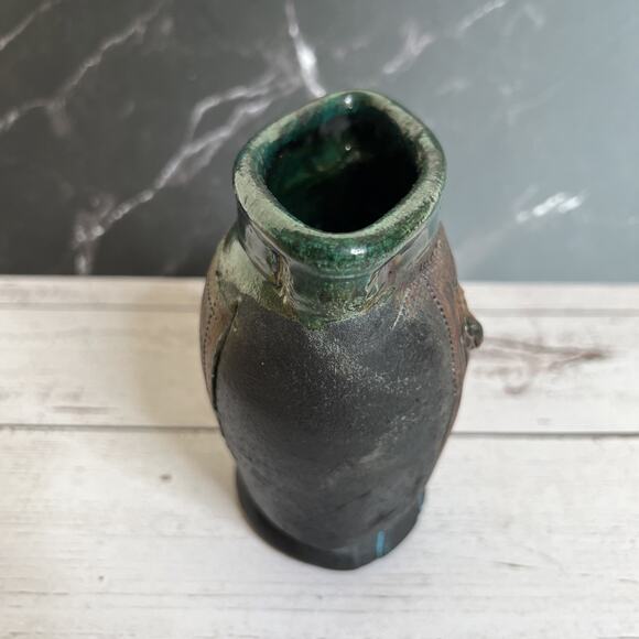 Kathy Erickson Raku Ceramic Vase – Irish Setter Dog – Custom Art Studio Pottery - Picture 3 of 7